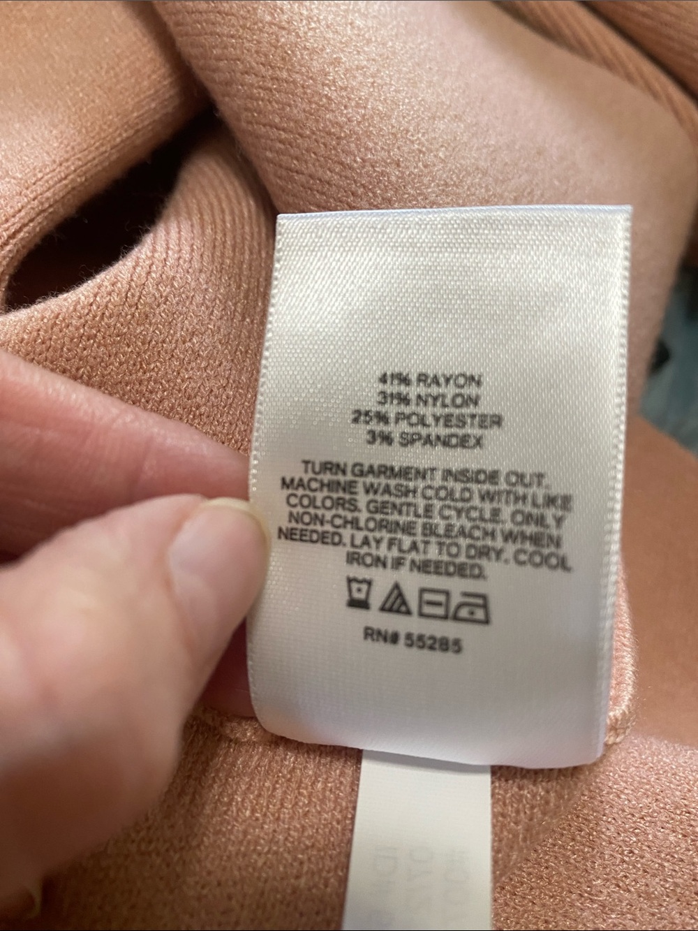 Express Blush Pink Long-Sleeve Knit Sweater Fit-and-Flare Dress Sz Medium - Picture 6 of 6